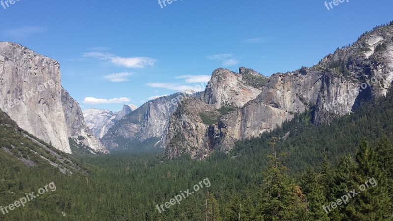 Yosemite Mountain National Park Scenic View California