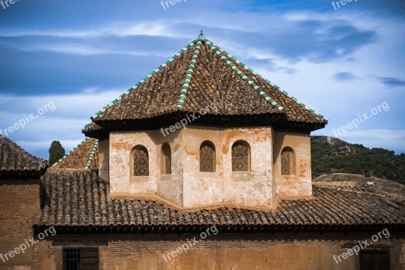 Tower Windows Nazari Alhambra Sky