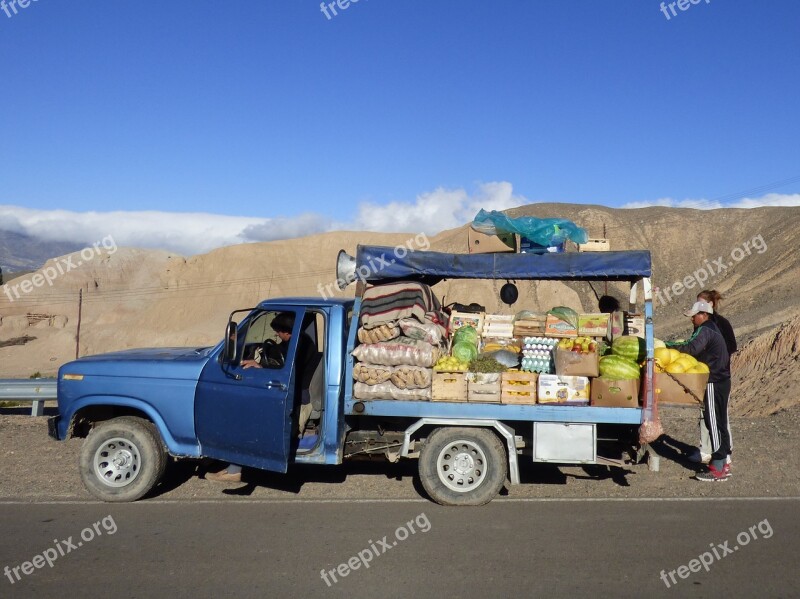 Fruit Grocery Van Road Desert