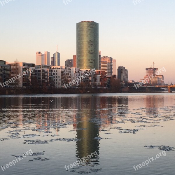 Frankfurt Main Westhafen Sunset Abendstimmung