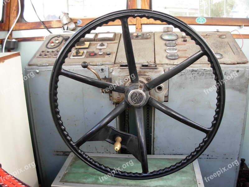 Boat Wheel Ship Steering Old