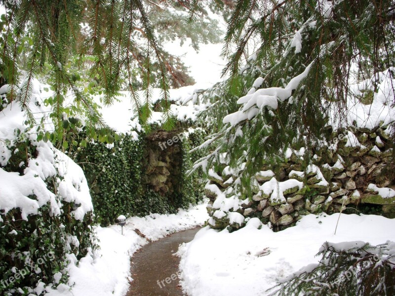 Grotto Prayer Path Winter Religion