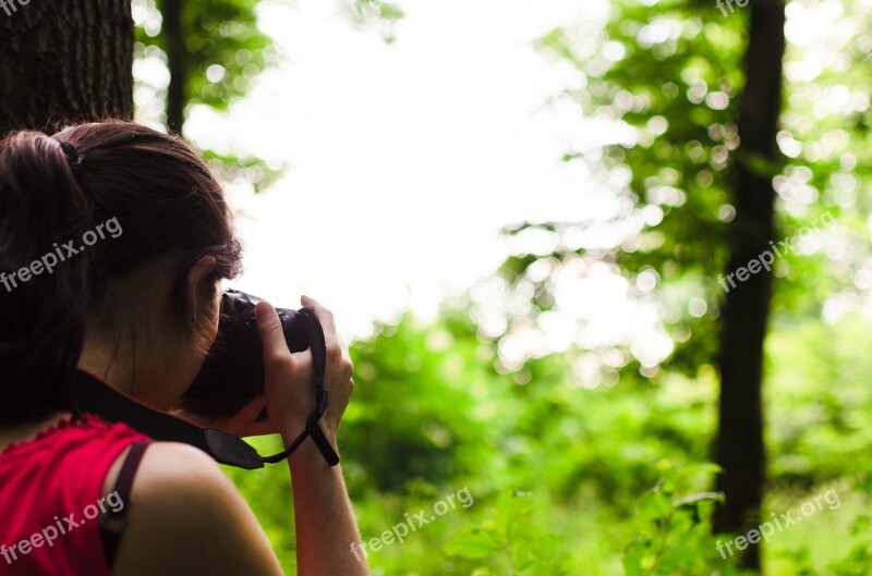 Photographer Female Photo Forest Person