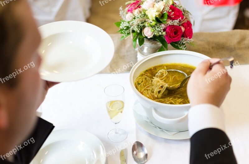 Wedding Soup Marriage Eating Groom