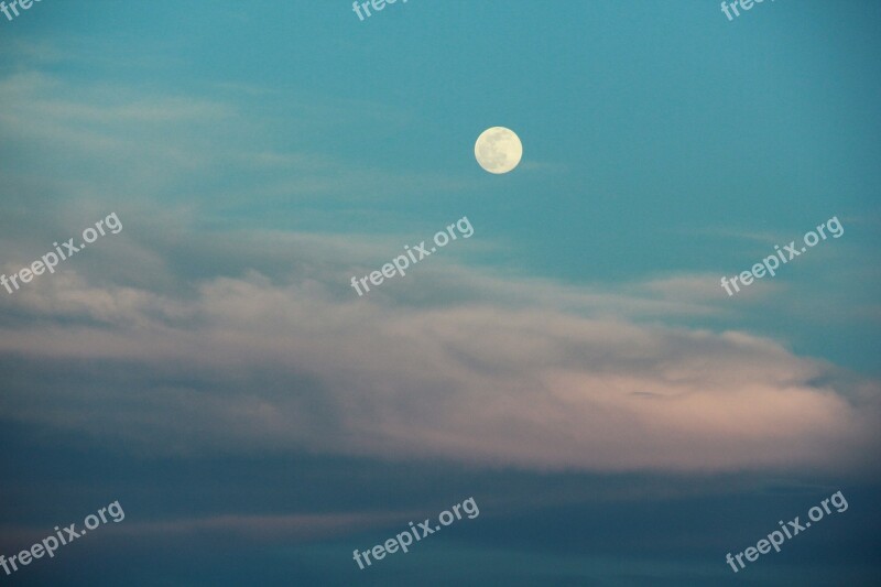 Full Moon Sky Abendstimmung Lighting Summer Evening