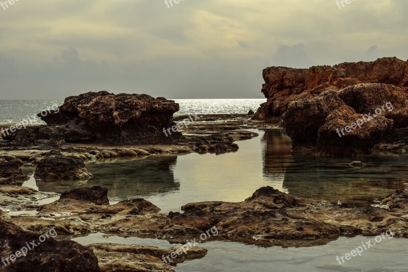 Rocky Coast Lagoon Sea Landscape Rock Formation