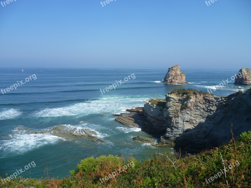 Coast France Atlantic Basque Country Hendaye