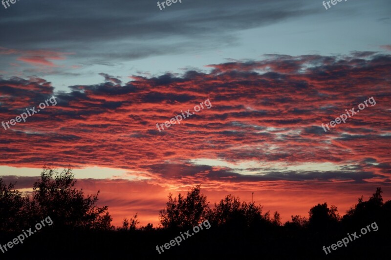 Sunset Glow Twilight The Clouds Free Photos