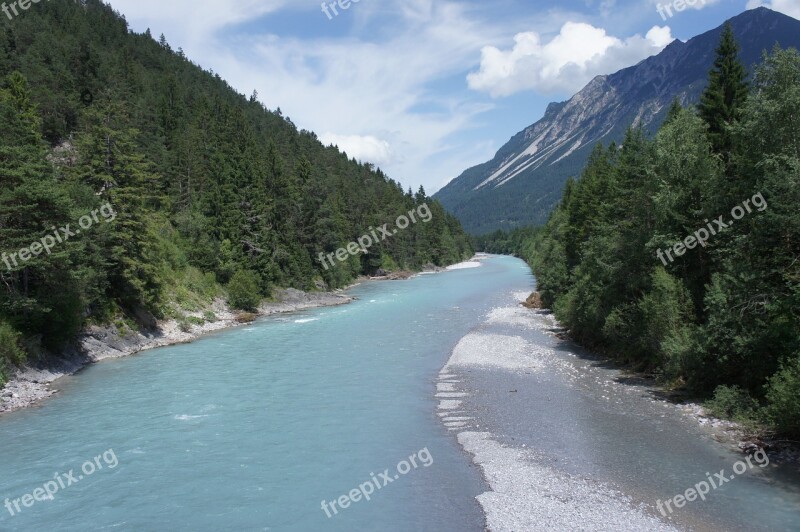 Lech Austria Mountains Landscape River