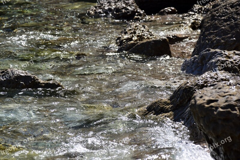 Rock Water On Rocks Water Movement Unruhigesee