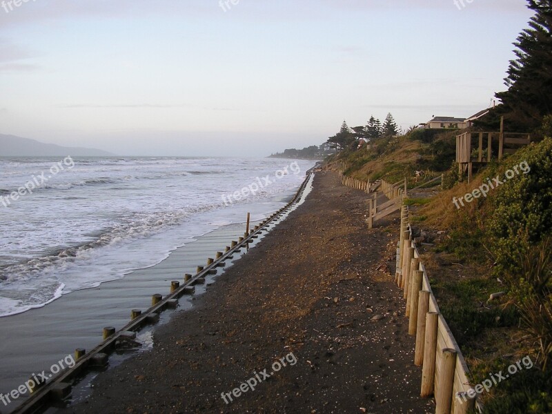 Coast Tide Ocean Landscape Sand