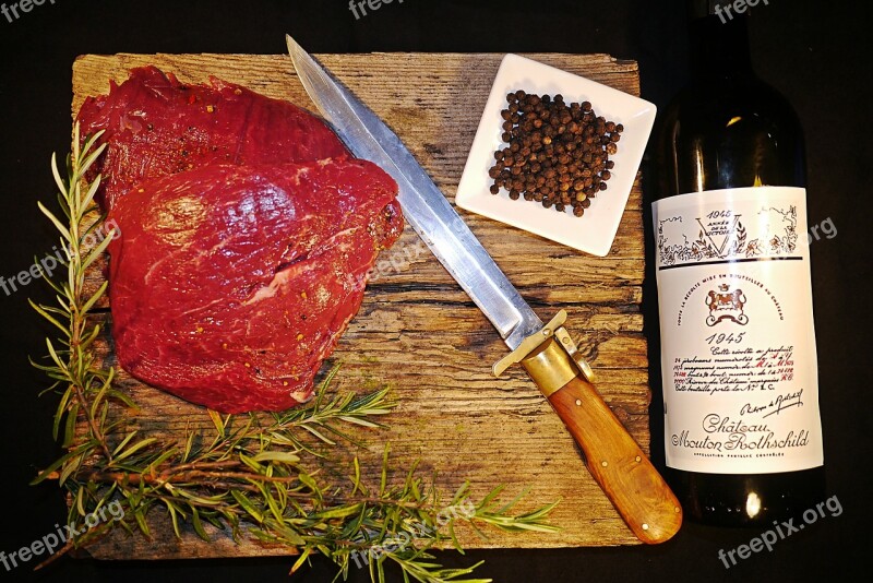 Drink Wine Rosemary Meat Free Photos