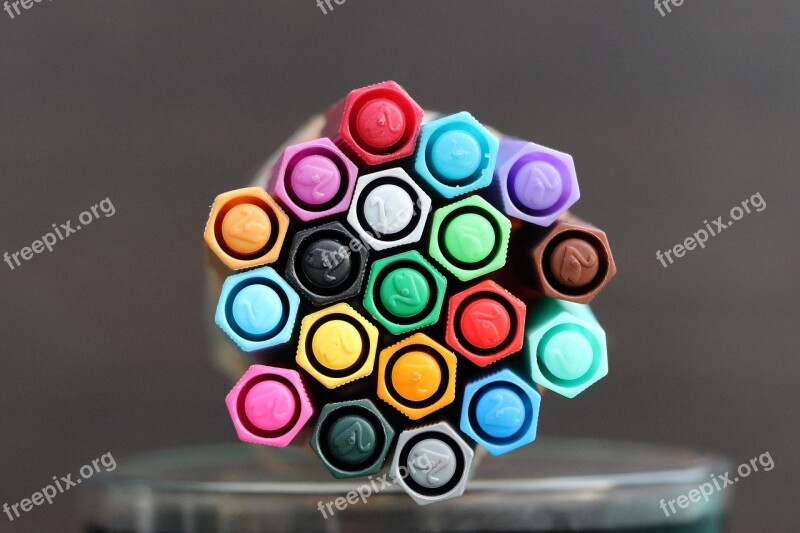 Felt Tip Pens Colorful Color Draw Paint