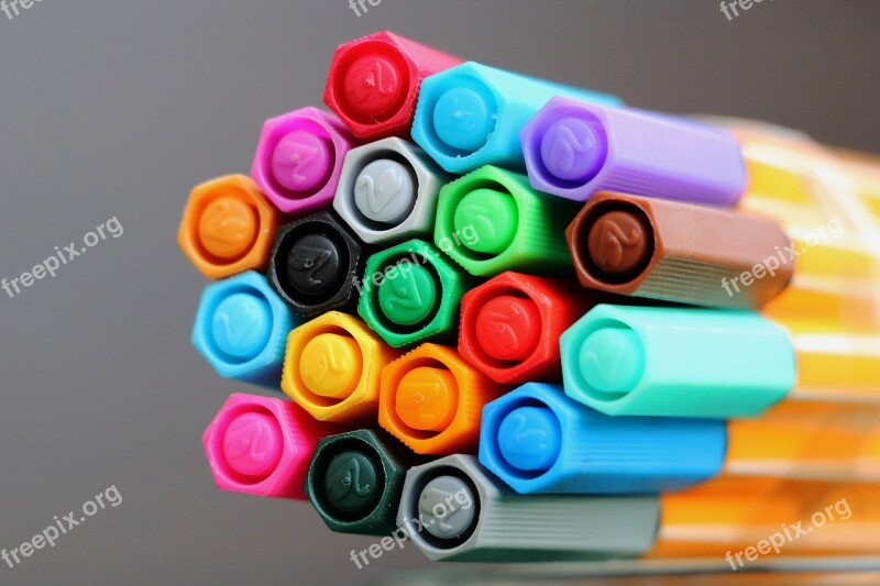 Felt Tip Pens Colorful Color Draw Paint