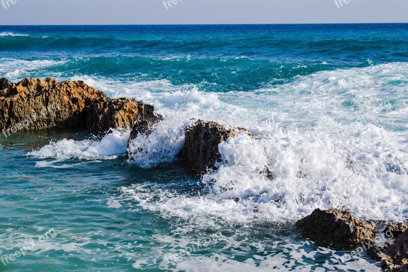 Waves Rocky Coast Erosion Sea Water