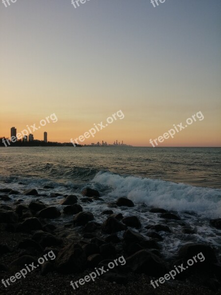 Australia Gold Coast Sunset Burleigh Heads Queensland