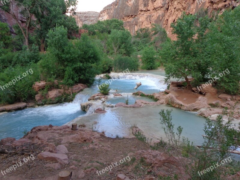 Natural Pool Grand Canyon Landscape Nature Scenic