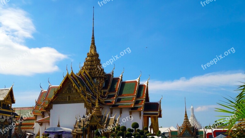 Palace Temple Complex Towers Places Of Worship Bangkok