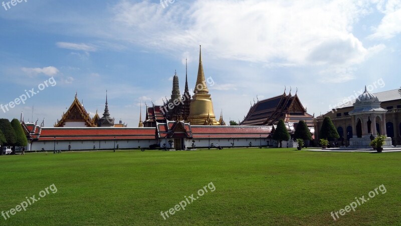 Palace Temple Complex Towers Places Of Worship Bangkok