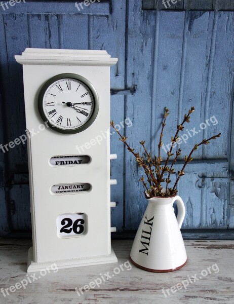 Vintage Shabby Shabby-chic Flowers Clock