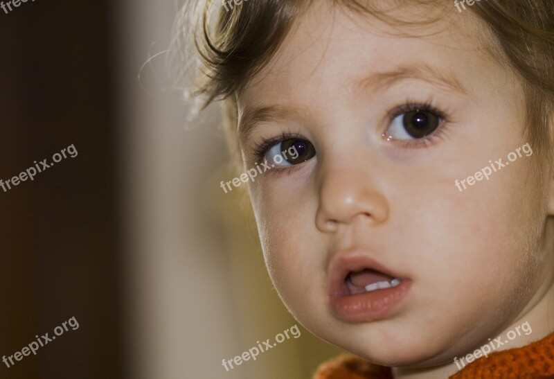 Face Little Girl Portrait Bimba Teeth