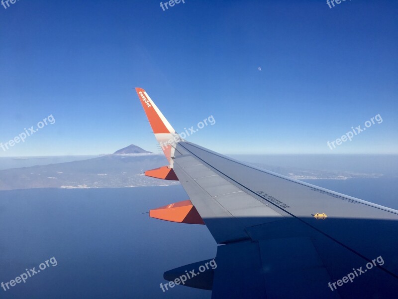 Plane Air Fly Blue Sky Mountains