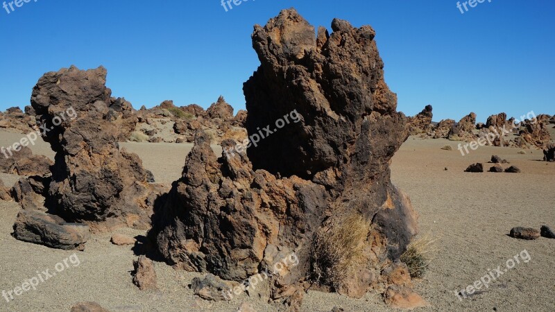 Tenerife Volcanic Canary Islands Blue Sky Holiday