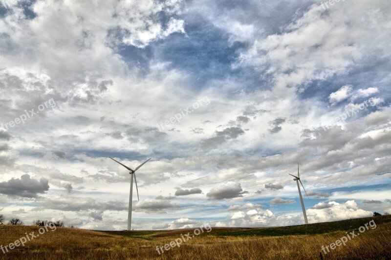 Wind Wind Turbine Turbine Outdoors Field