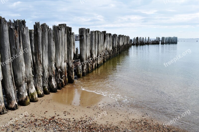 Sea Clouds Sky Breakwater Water