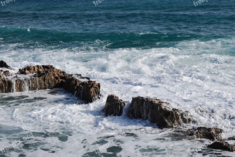 Waves Rocky Coast Erosion Sea Water