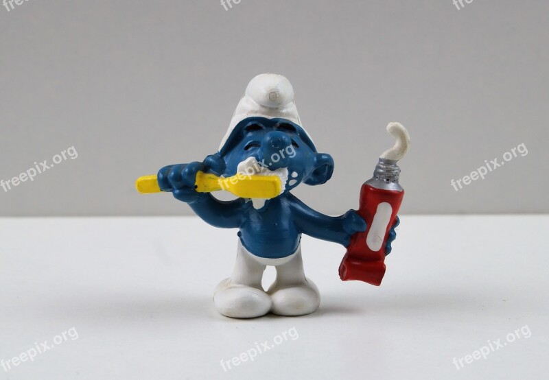 Smurf Smurfs Tooth Brushing Smurf Figure Toys