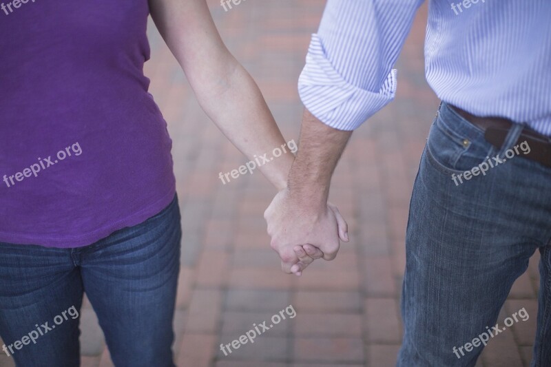 Couple Hand In Hand Valentine's Day People Free Photos