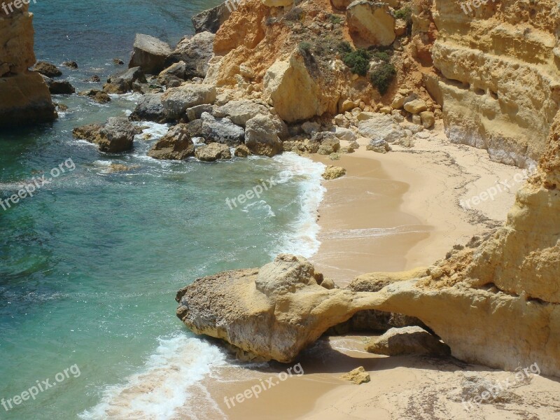 Portugal Algarve Sea Rocks Coast