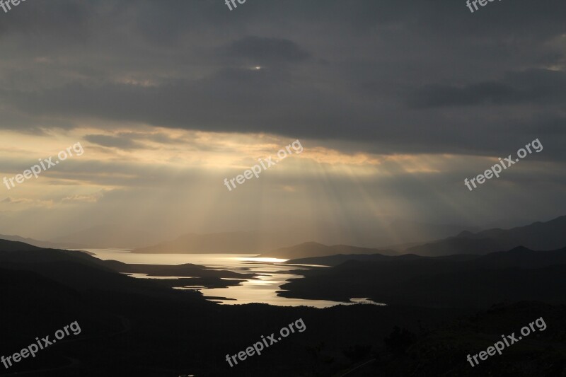 Lake Yate Storm Sunset Evening