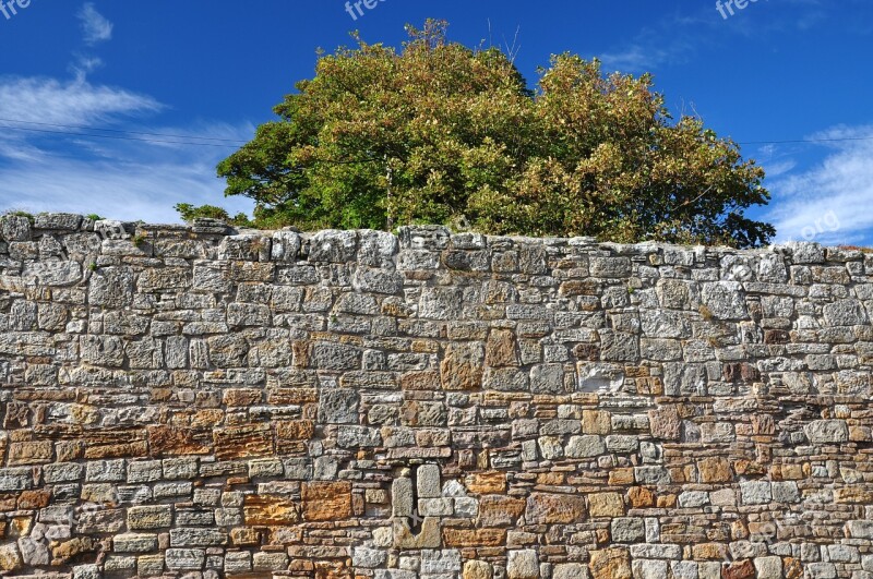 St Andrews Lake Dusia Stone Wall Monument Old