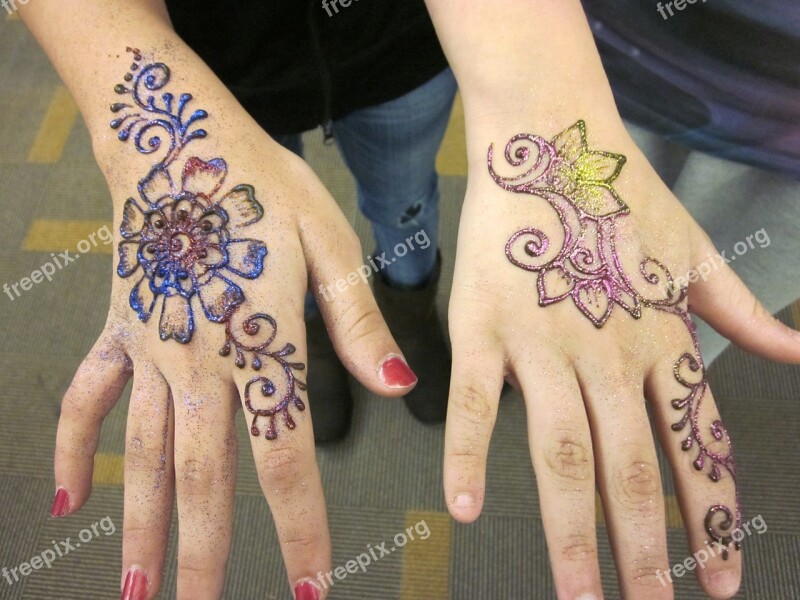 Henna Mehndi Hands Tattoo Ornament