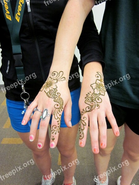 Henna Mehndi Hands Tattoo Ornament