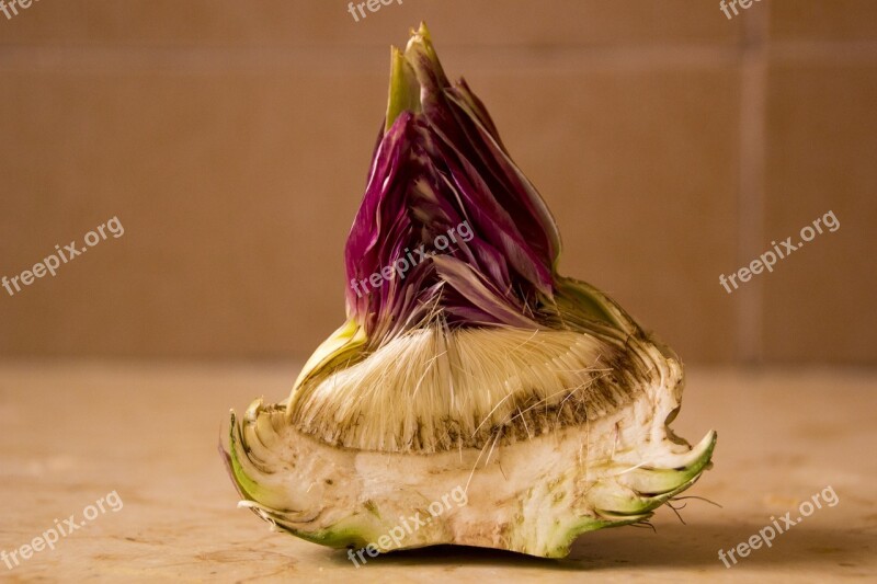 Artichoke Cut Artichoke Vegetable In Two Half