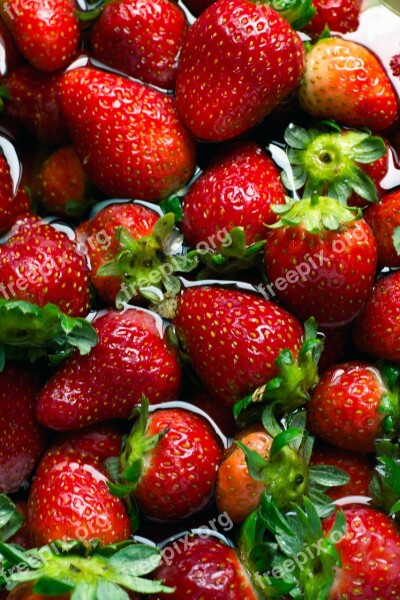 Strawberry Water Fruit Red Fruits Food