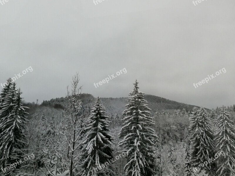 Hill Mountain Snow Czech Republic Giant Mountains