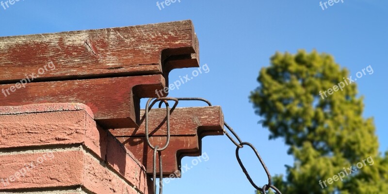 Chain Wood Sky Rusty Structure