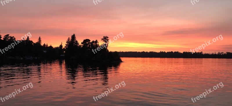 Sunset Lake Superior Michigan Free Photos