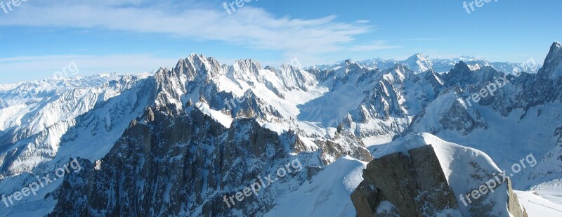 The Alps Mountains Landscape Snow Winter