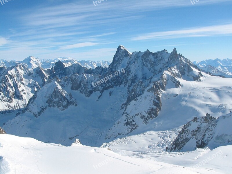 The Alps Mountains Landscape Snow Winter