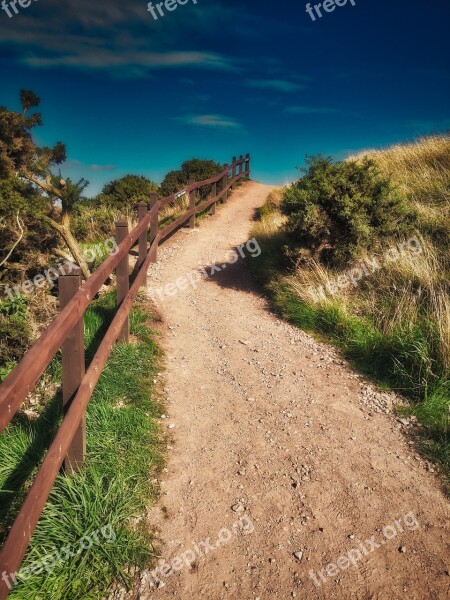 Away Slope Railing Rise Sky