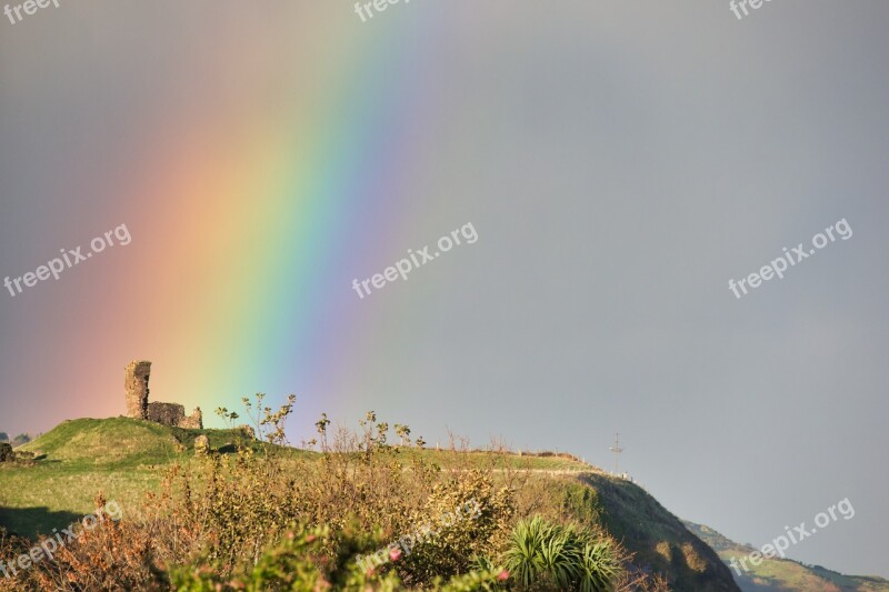 Castle Rainbow Ruin Burgruine Northern Ireland