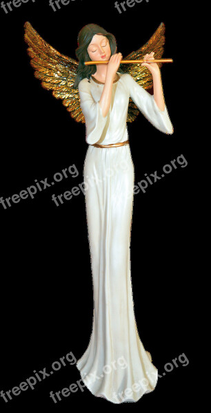 Angel Christmas Angel Figure Music Play The Flute