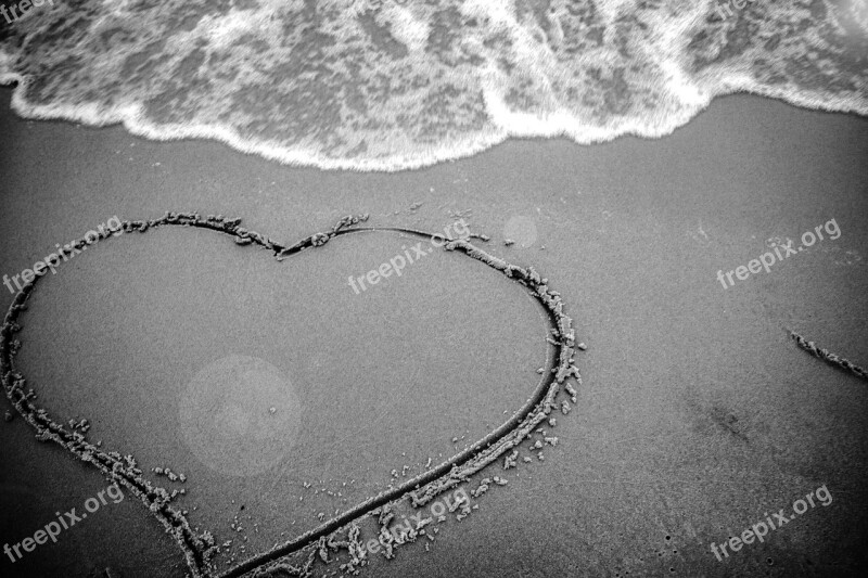 Heart Sand Beach Love Romance