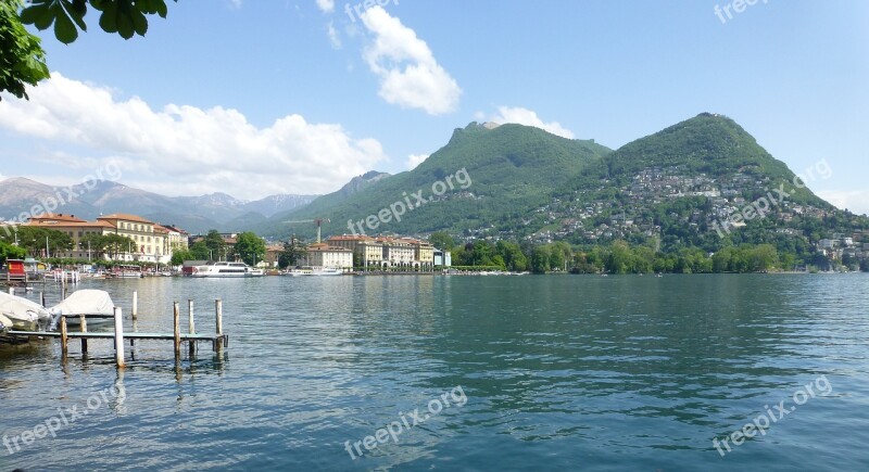 Lake Mountains Landscape Nature Como