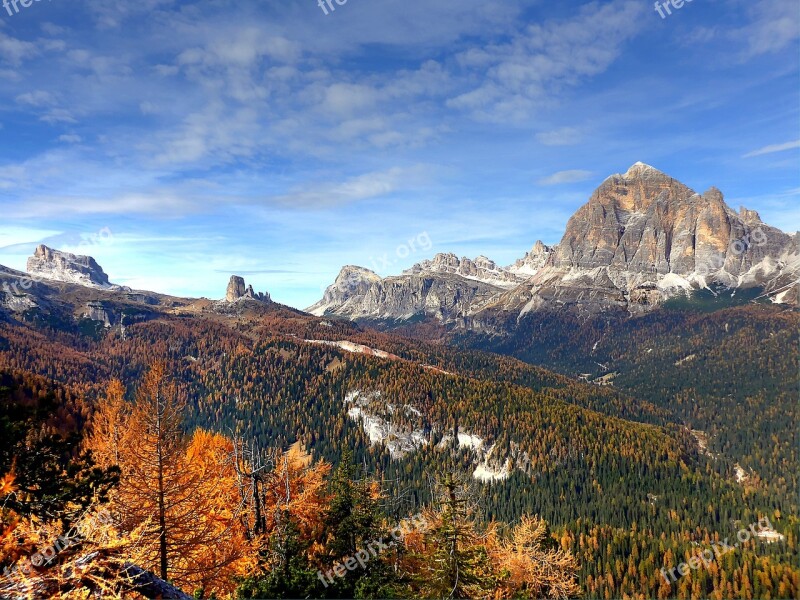 Tofane Dolomites Nature Mountains Clouds